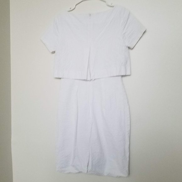 Banana Republic | White Dimpled Fitted Midi Dress - Picture 3 of 3